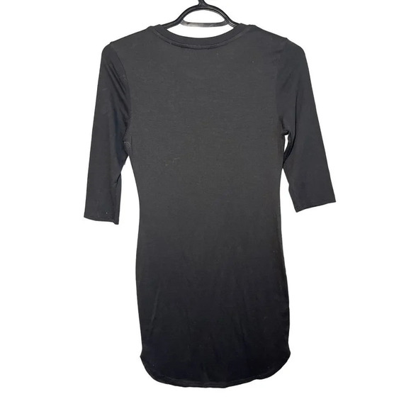 Love Cameron Black Quarter Sleeve Short Shirt Dress Women's Size Small - Picture 2 of 3